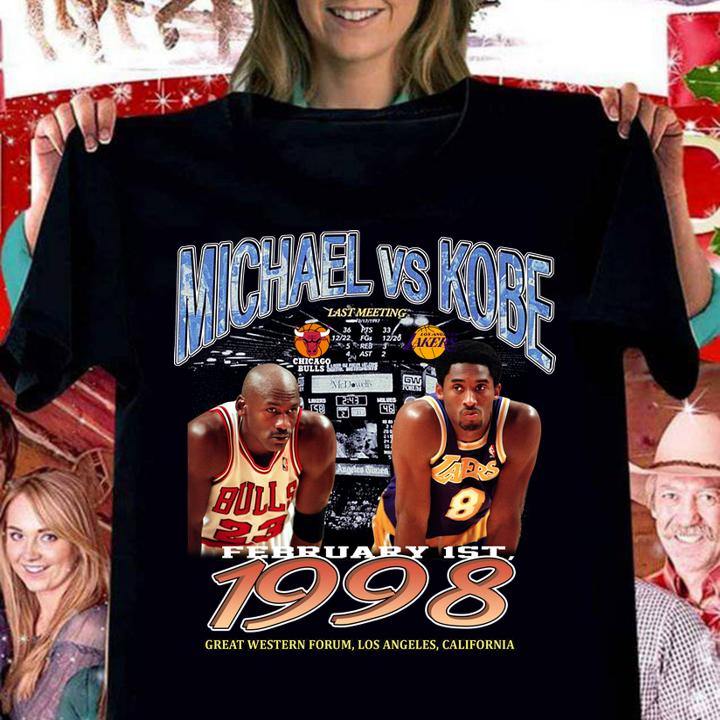 Michael Jordan vs Kobe Bryant 1998 Great Western Forum Los Angeles California t-shirt