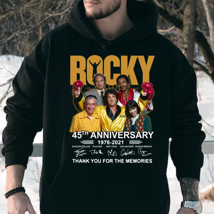 Rocky 45th anniversary 1976-2021 signatures thank you for the memories t-shirt