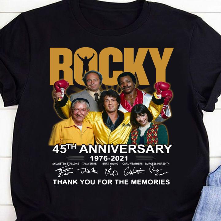 Rocky 45th anniversary 1976-2021 signatures thank you for the memories t-shirt 1