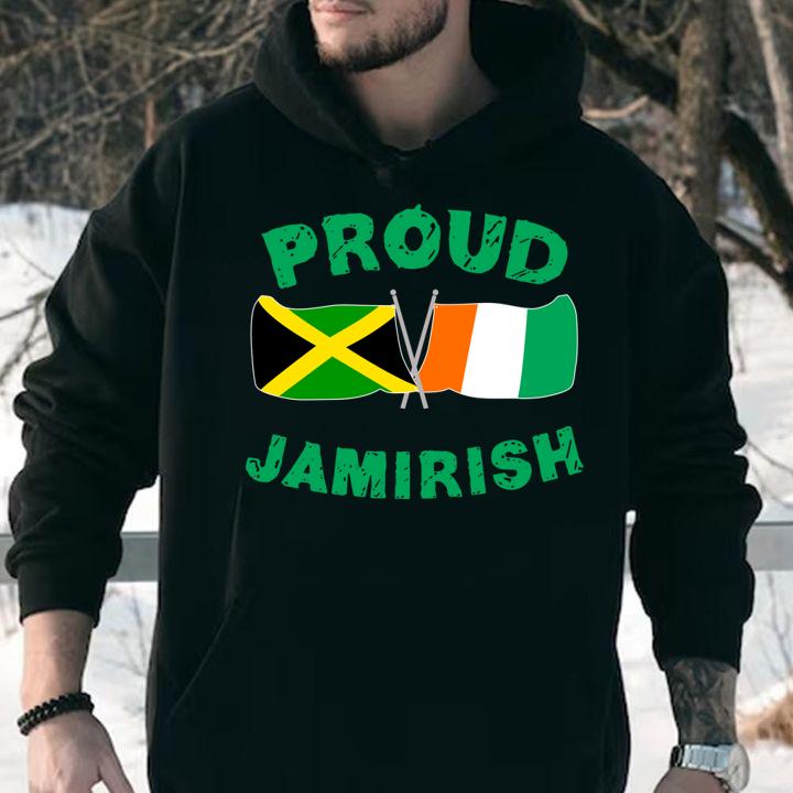 Official Proud Jamirish Saint Patricks Day Jamaican Irish t-shirt