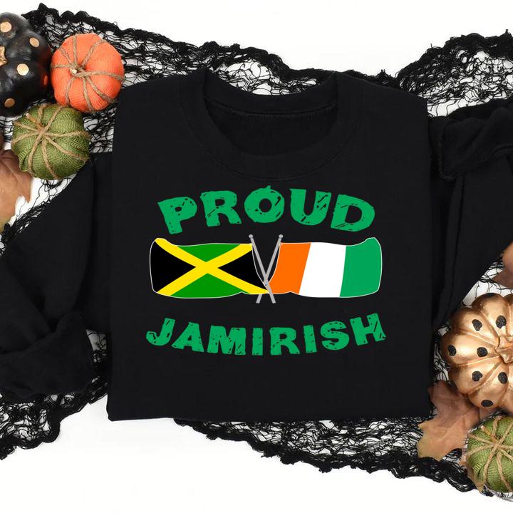 Official Proud Jamirish Saint Patricks Day Jamaican Irish t-shirt