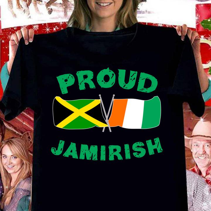 Official Proud Jamirish Saint Patricks Day Jamaican Irish t-shirt