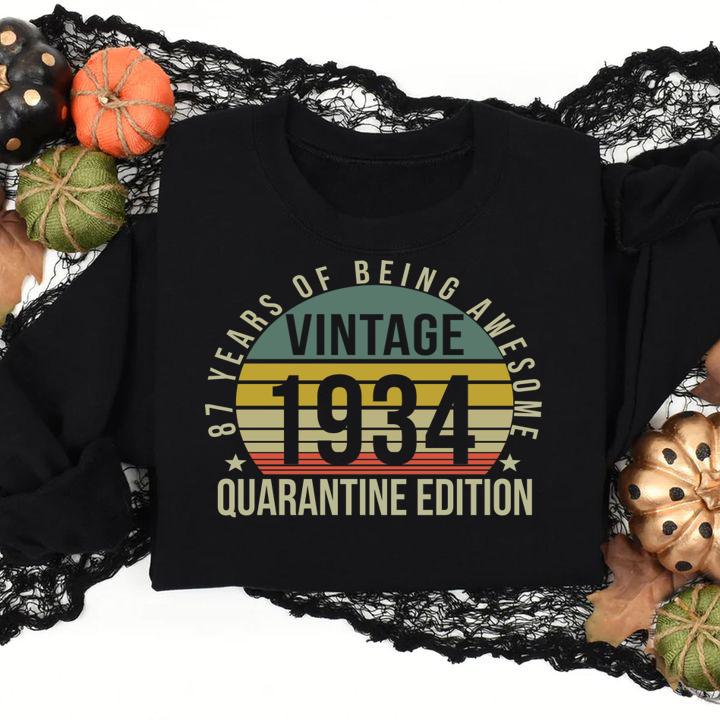87th Birthday Retro Limited Edition 1934 Quarantine Birthday Classic t-shirt