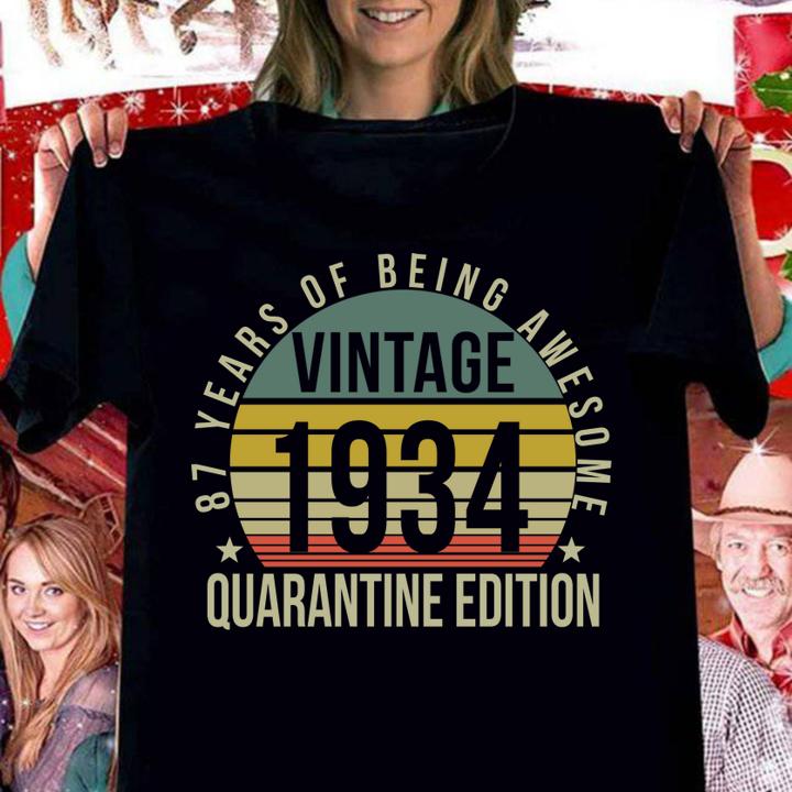87th Birthday Retro Limited Edition 1934 Quarantine Birthday Classic t-shirt