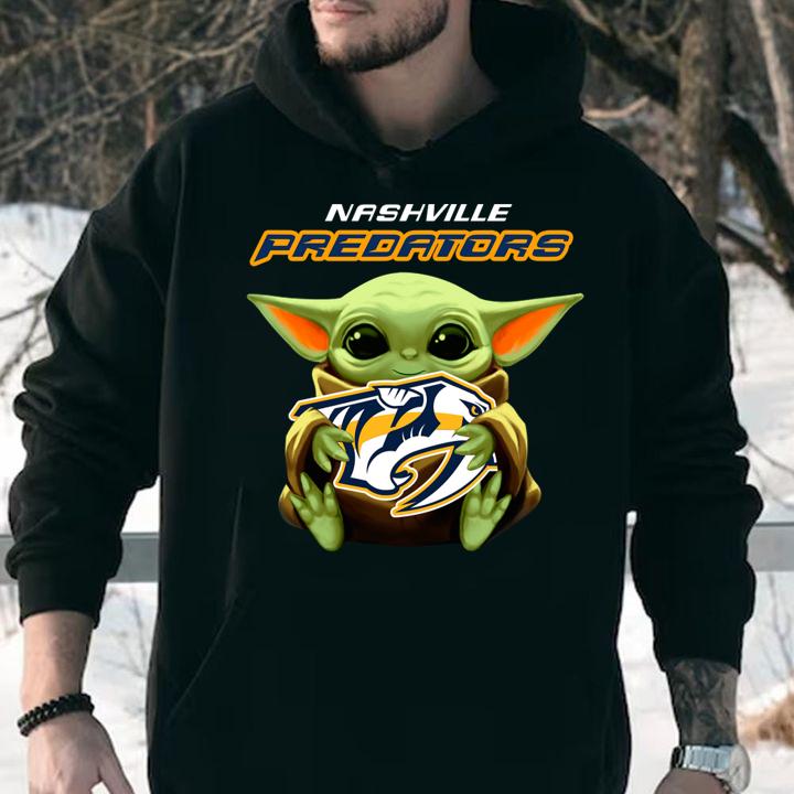 Star Wars Baby Yoda Hug NHL Nashville Predators t-shirt