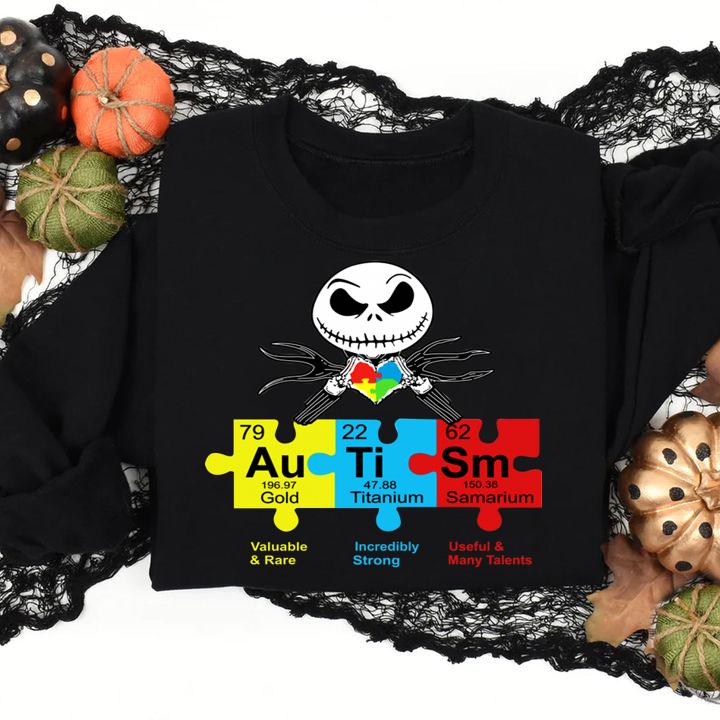 Awesome Jack Skellington Autism Periodic Table t-shirt