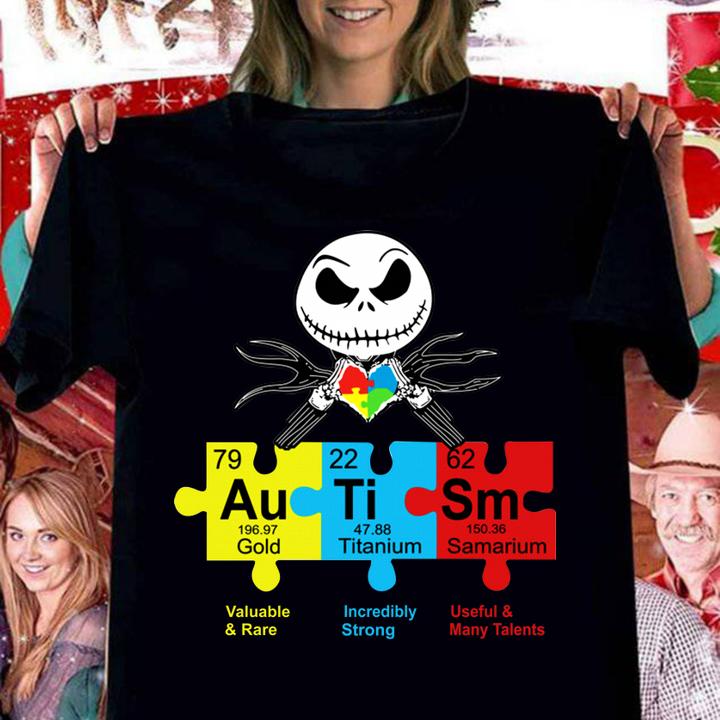 Awesome Jack Skellington Autism Periodic Table t-shirt