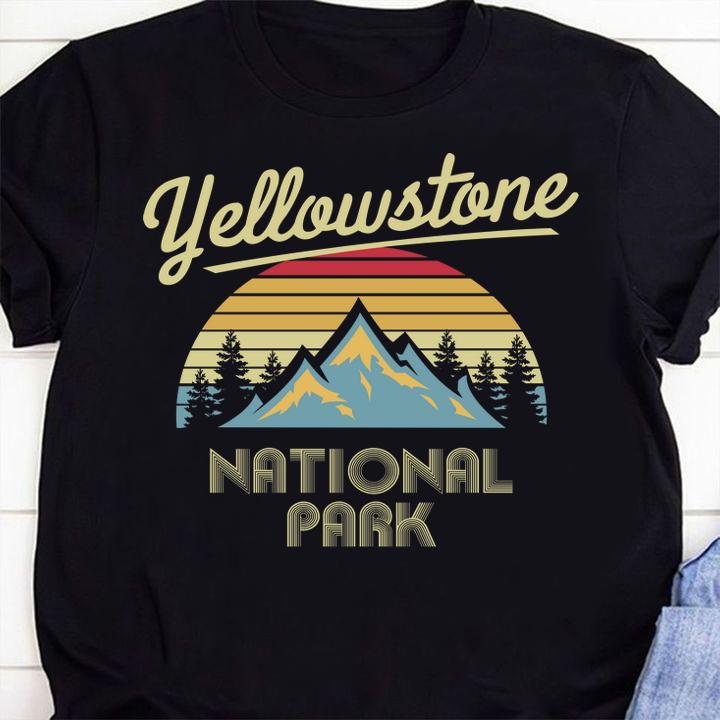 Vintage Retro Yellowstone Mountain National Park t-shirt 9