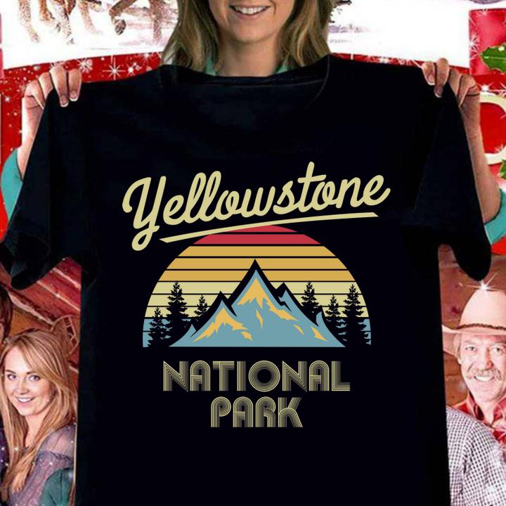 Vintage Retro Yellowstone Mountain National Park t-shirt