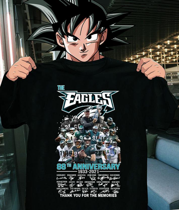 The Philadelphia Eagles 88th Anniversary 1933 2021 Thank You For The Memories Signatures t-shirt