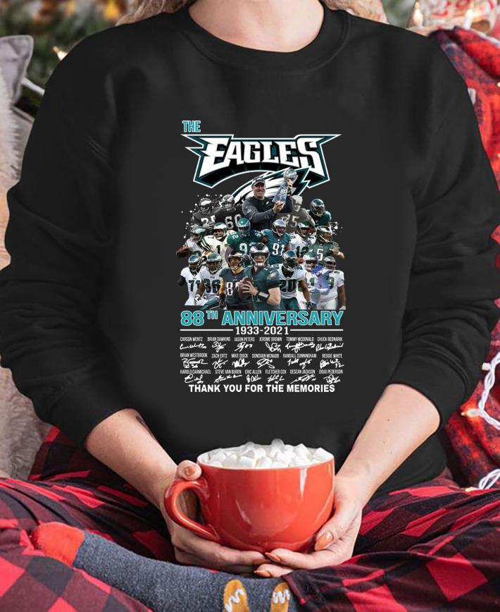 The Philadelphia Eagles 88th Anniversary 1933 2021 Thank You For The Memories Signatures t-shirt