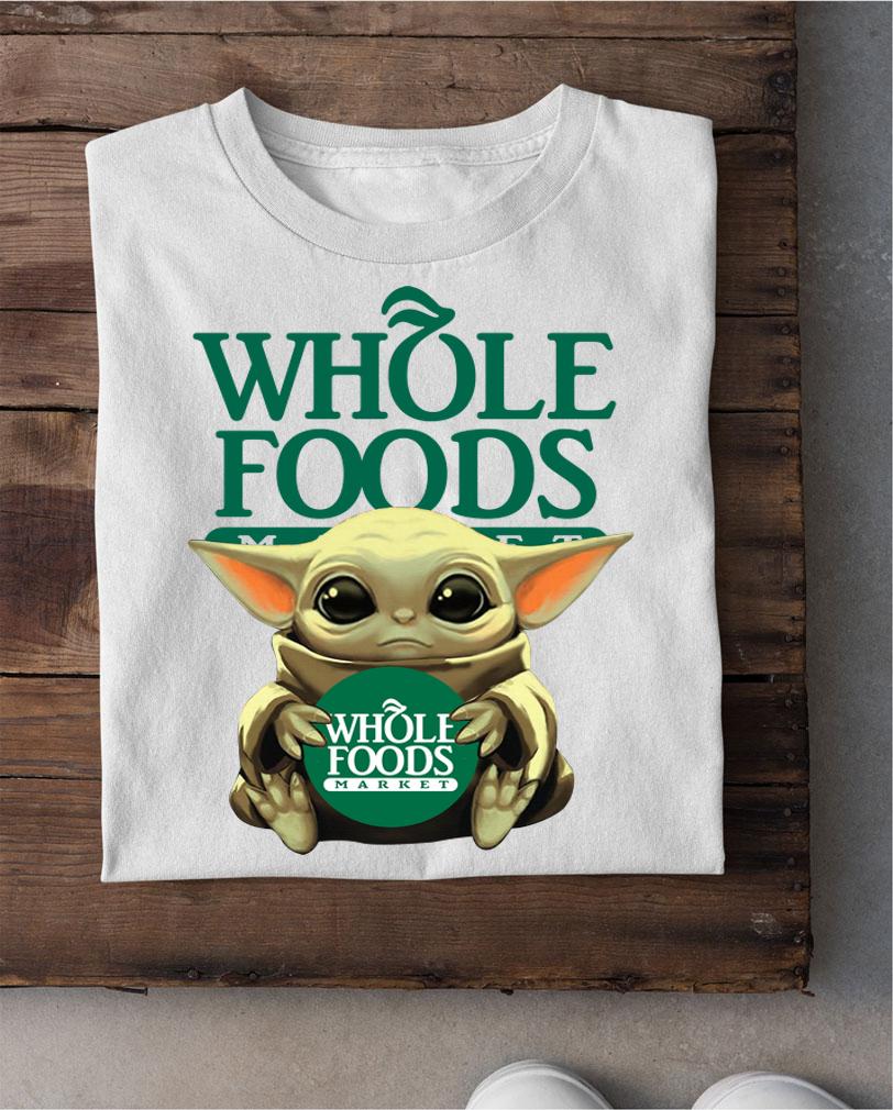Baby Yoda Hugging Whole Foods t-shirt