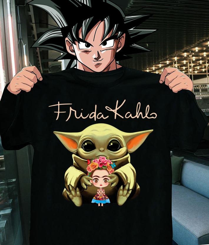 Baby Yoda hug Frida Kahlo Star Wars Mandalorian t-shirt