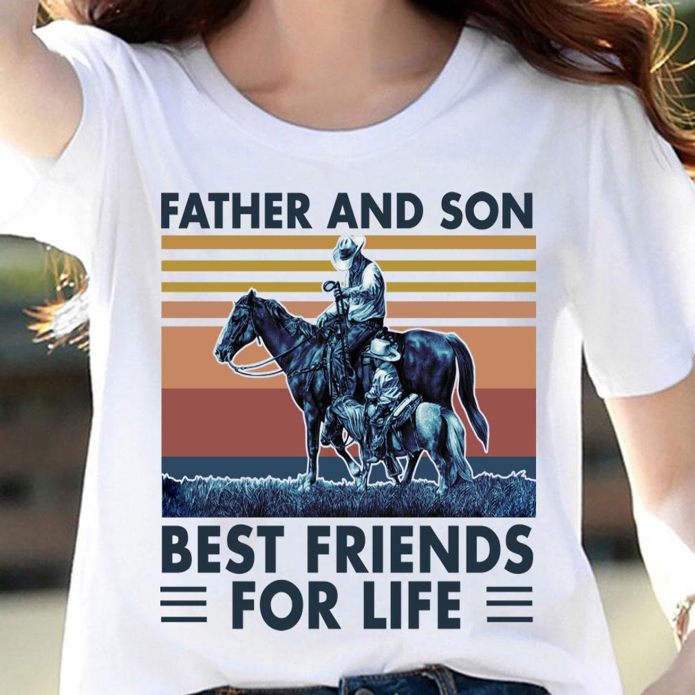 Horse Father And Son Best Friends For Life Vintage Retro t-shirt