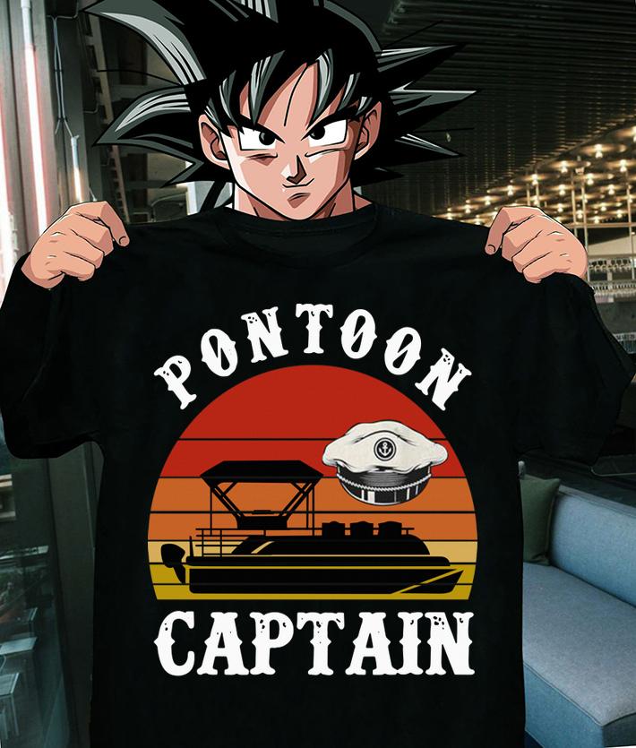 Retro Vintage Sunset Pontoon Captain Hat Gift t-shirt