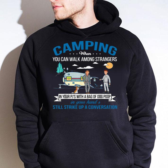 Camping when you can walk among strangers in your pj's with a bag t-shirt