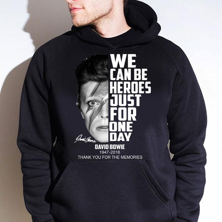 David Bowie 1947-2016 we can be heroes just for one day t-shirt