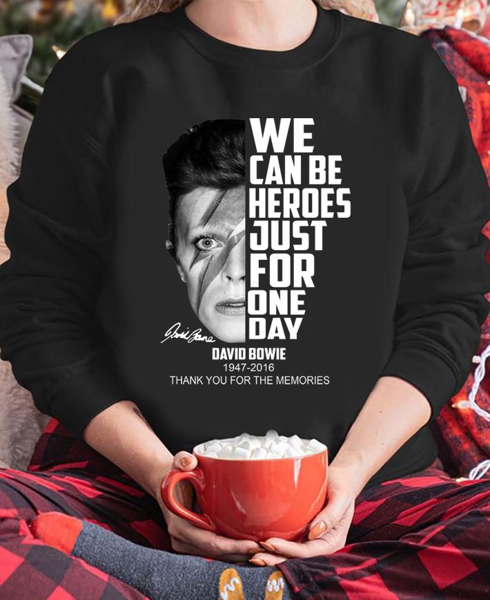 David Bowie 1947-2016 we can be heroes just for one day t-shirt David Bowie 1947-2016 we can be heroes just for one day t-shirt