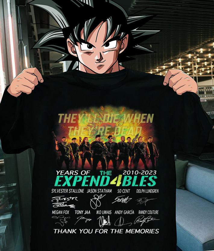 The Expendables 2010-2023 They'll Die When They're Dear Signatures t-shirt