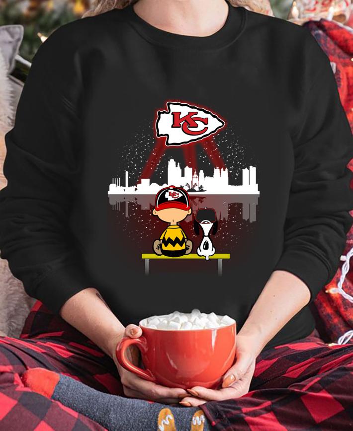Charlie Brown and Snoopy Watching Kansas City Chiefs t-shirt