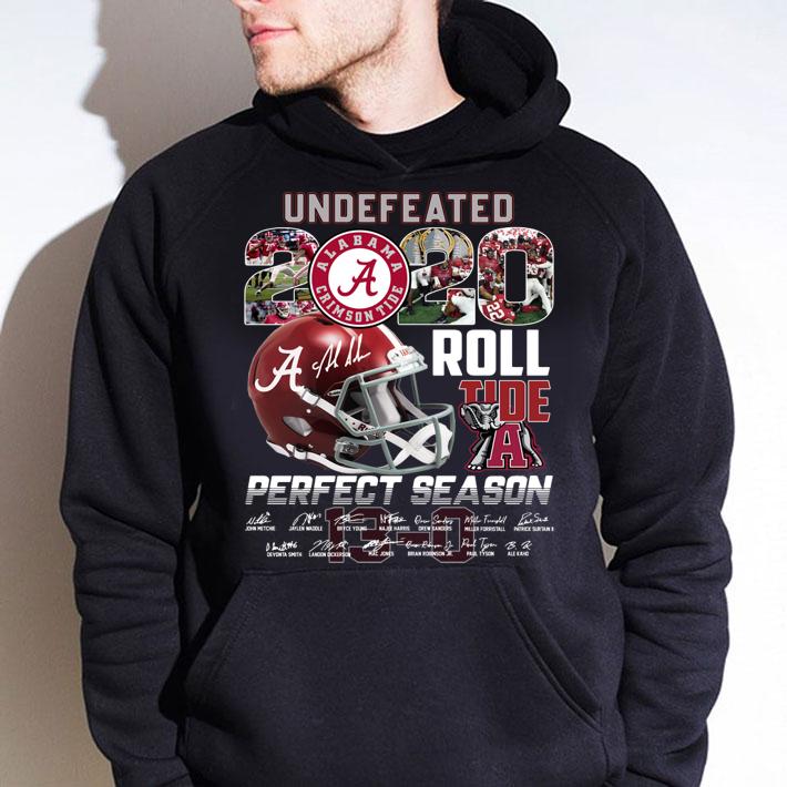 Undefeated Alabama Crimson Tide 2020 Roll Tide Perfect Season signatures t-shirt