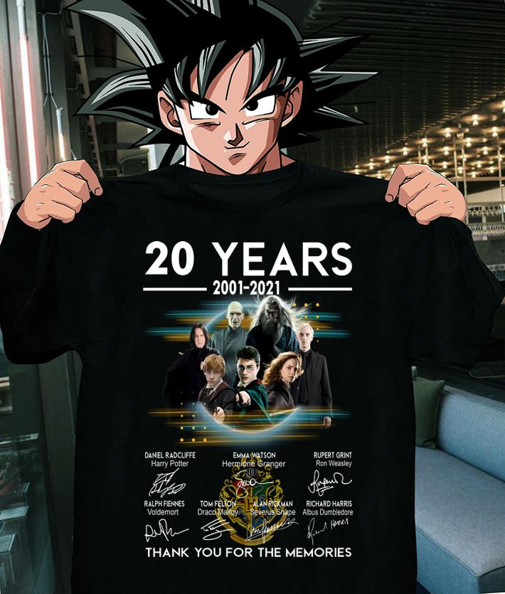 Harry Potter 20 Years 2001-2021 Signatures Thank You For The Memories t-shirt