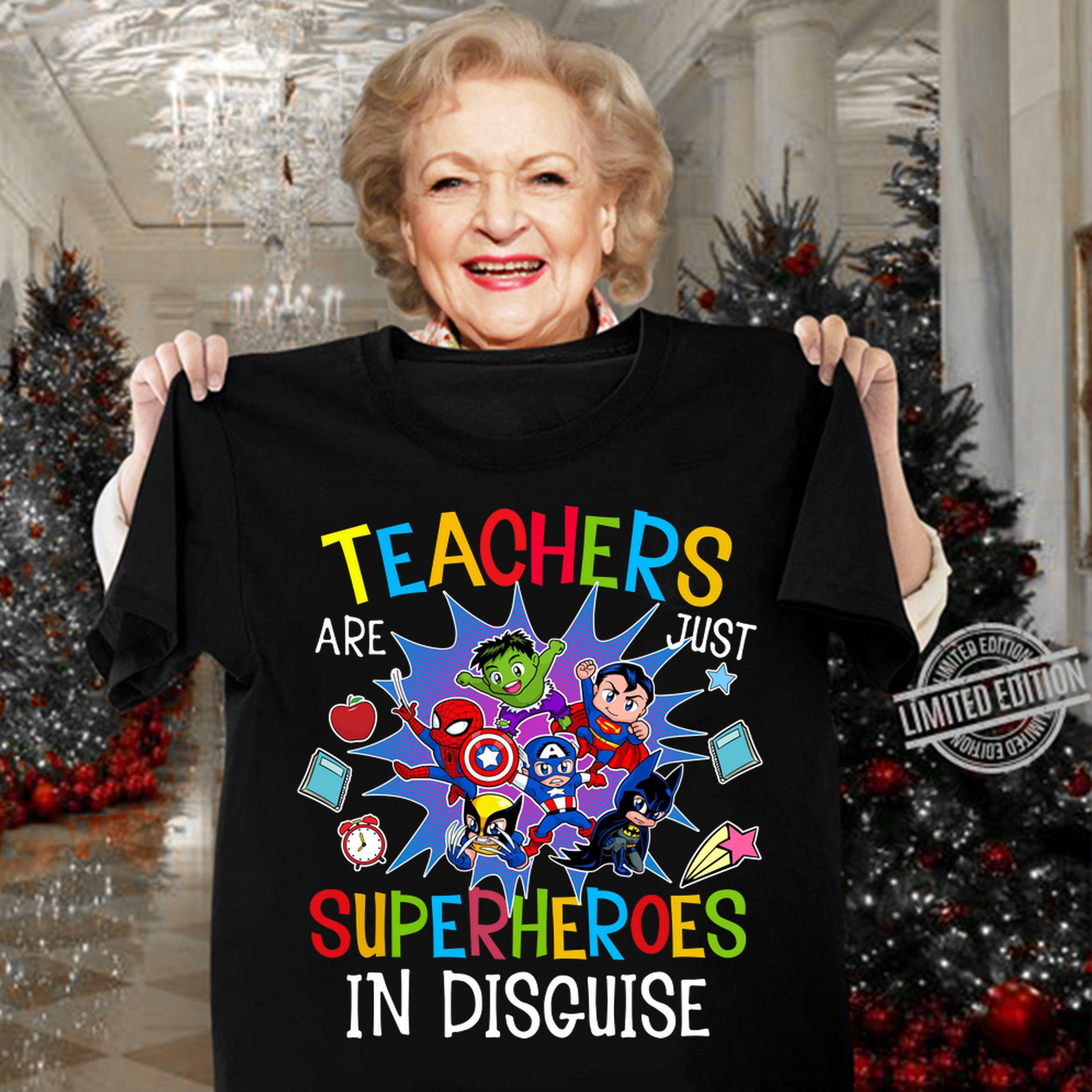 Teachers Are Just Superheroes In Disguise DC And Marvel t-shirt