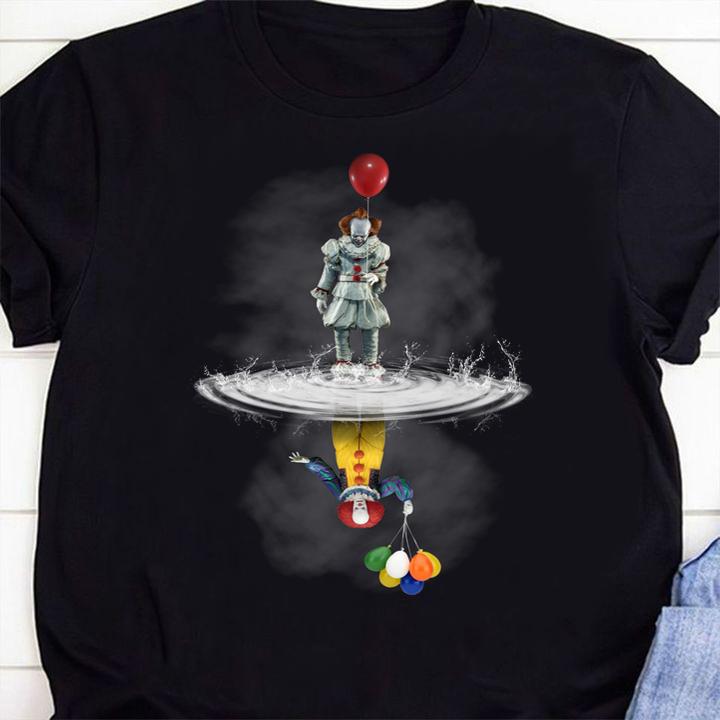Hot Pennywise reflection Water mirror Stephen King's IT The Clown t-shirt 1 Clothing, Fathers Day T-shirt