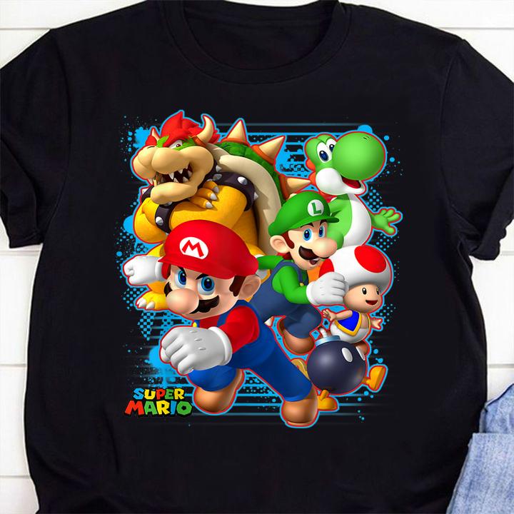 Nintendo Super Mario Luigi Bowser Spray t-shirt 1 Clothing, Fathers Day T-shirt