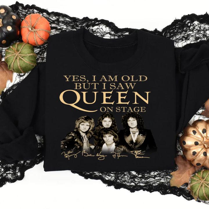 Yes I Am Old But I Saw Queen Band Member On Stage Signatures t-shirt