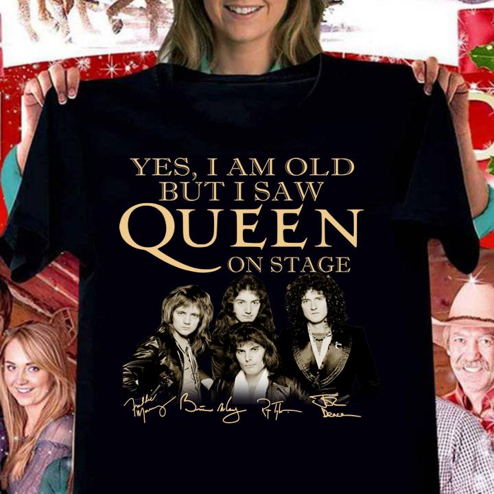 Yes I Am Old But I Saw Queen Band Member On Stage Signatures t-shirt