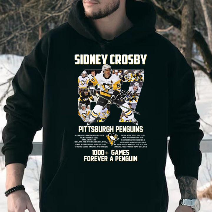 87 Sidney Crosby Pittsburgh Penguins 1000 Games Forever A Penguins t-shirt