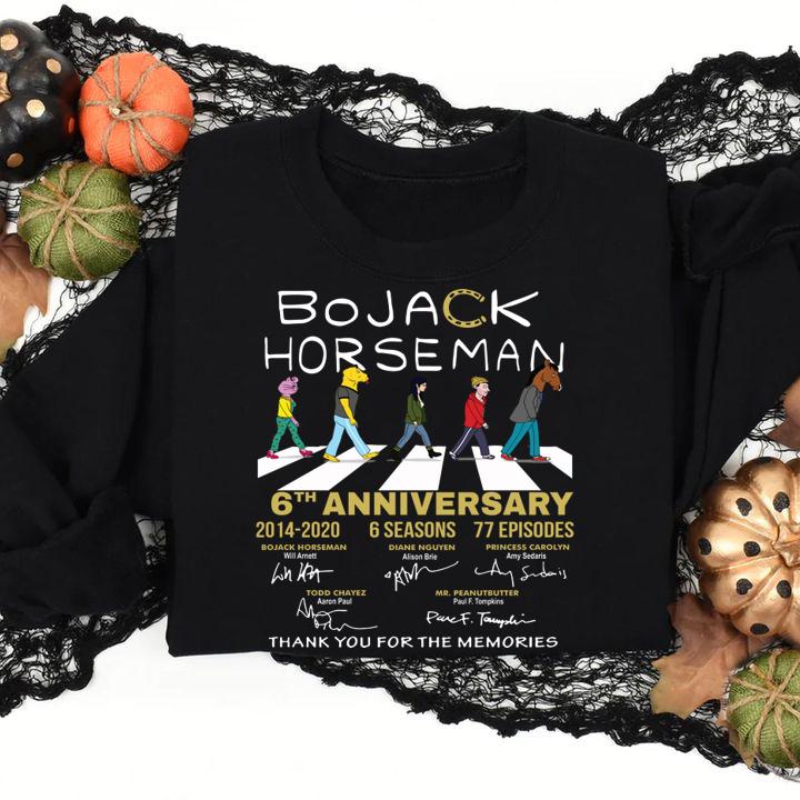 Bojack Horseman 6th Anniversary Thank You For The Memories t-shirt