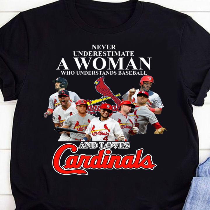 St. Louis Cardinals Never underestimate a woman who understands baseball and loves Cardinals t-shirt 1 Clothing, Fathers Day T-shirt