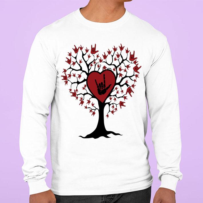 Premium Asl Heart Tree Sign Language I Love You t-shirt