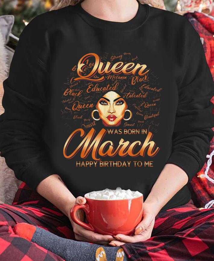 Pisces Girls Black Queen Was Born In March t-shirt