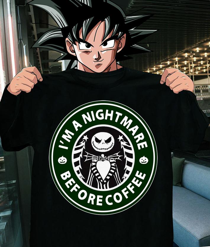 Starbucks Jack Skellington I'm A Nightmare Before Coffee t-shirt