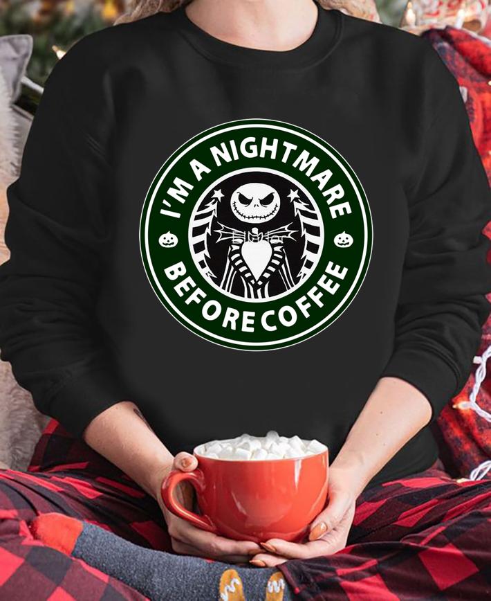 Starbucks Jack Skellington I'm A Nightmare Before Coffee t-shirt