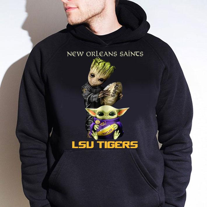 Baby Groot And Baby Yoda New Orleans Saints Lsu Tigers t-shirt