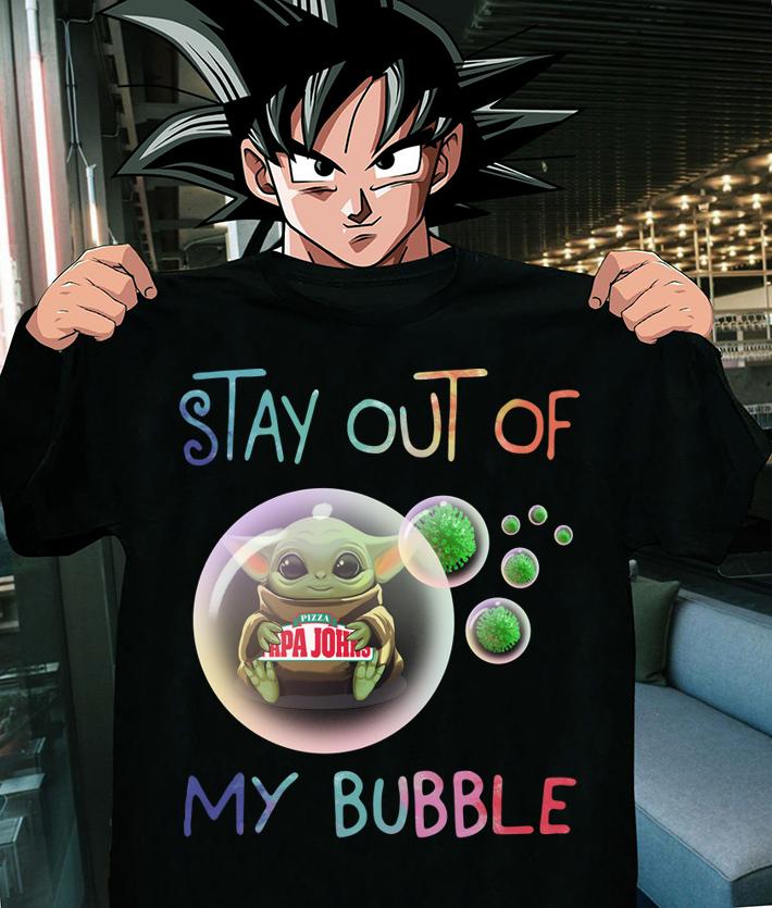 Star Wars Baby Yoda Hug Papa Johns Pizza Stay Out Of My Bubble Coronavirus t-shirt
