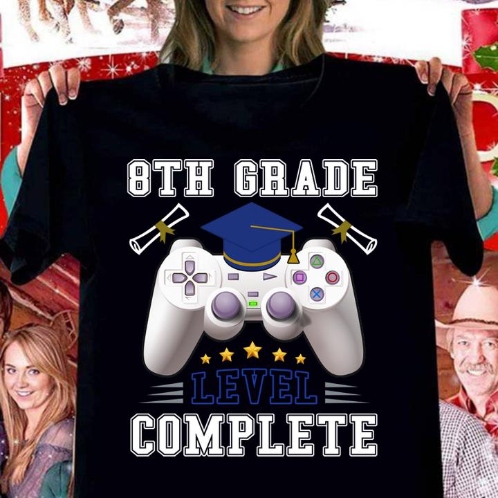 8th grade level complete gamer class of 2021 graduation gift women shirt - 8Th Grade Level Complete Gamer Class Of 2021 Graduation Gift t-shirt