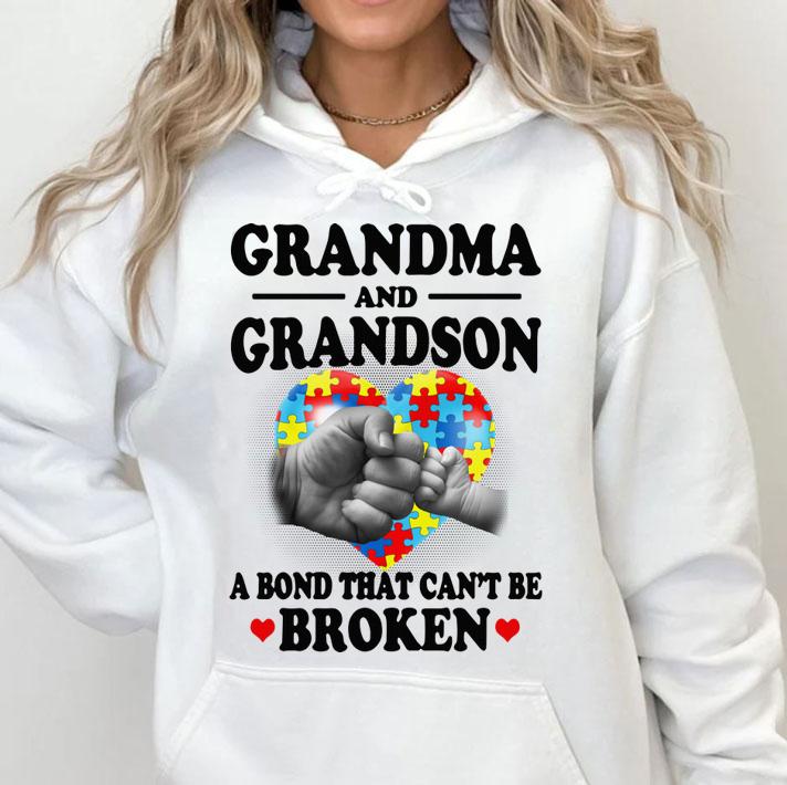 autism awareness grandma and grandson a bond that can t be broken hoodie - Autism Awareness Grandma And Grandson A Bond That Can't Be Broken t-shirt