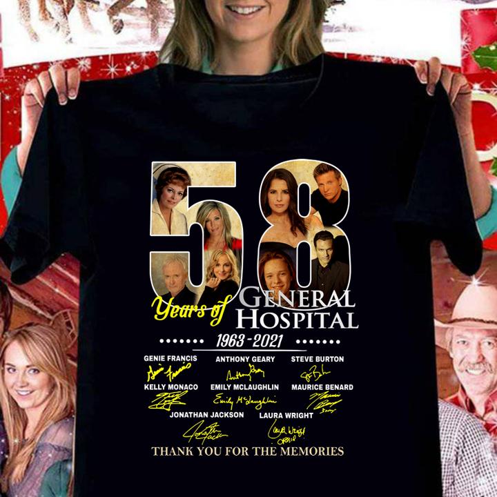 general hospital 58 years of 1963 2021 signatures thank you for the memories women shirt - General Hospital 58 years of 1963-2021 signatures thank you for the memories t-shirt