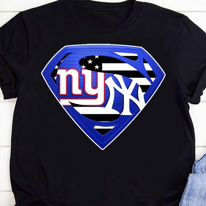 new york giants and new york yankees inside me superman logo shirt - New York Giants And New York Yankees Inside Me Superman Logo t-shirt