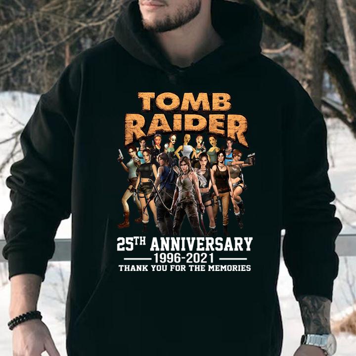 tomb raider 25th anniversary 1996 2021 thank you for the memories hoodie - Tomb Raider 25th anniversary 1996-2021 thank you for the memories t-shirt