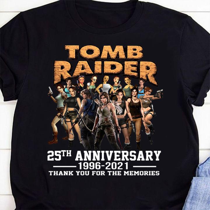 tomb raider 25th anniversary 1996 2021 thank you for the memories shirt - Tomb Raider 25th anniversary 1996-2021 thank you for the memories t-shirt