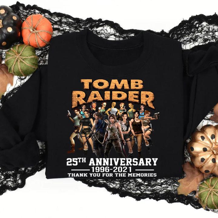 tomb raider 25th anniversary 1996 2021 thank you for the memories sweatshirt - Tomb Raider 25th anniversary 1996-2021 thank you for the memories t-shirt