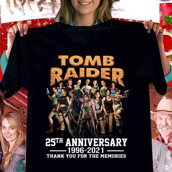 tomb raider 25th anniversary 1996 2021 thank you for the memories women shirt - Tomb Raider 25th anniversary 1996-2021 thank you for the memories t-shirt