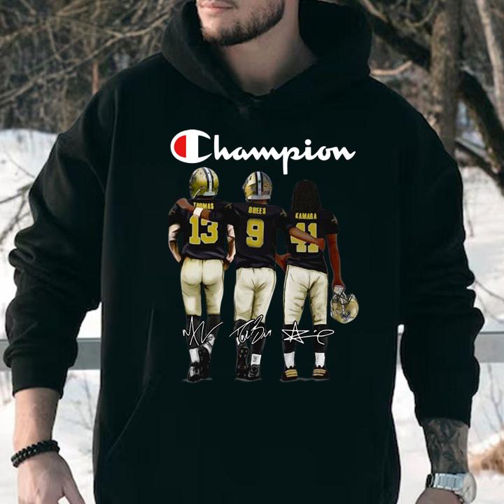 new orleans saints champion thomas brees kamara signatures hoodie - New Orleans Saints Champion Thomas Brees Kamara signatures t-shirt