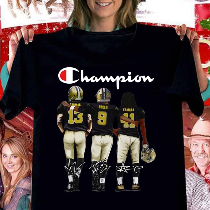 new orleans saints champion thomas brees kamara signatures women shirt - New Orleans Saints Champion Thomas Brees Kamara signatures t-shirt